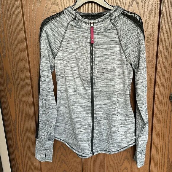 Maurice’s in Motion Heather Grey Lace Activewear Hoodie Size S - Picture 1 of 6